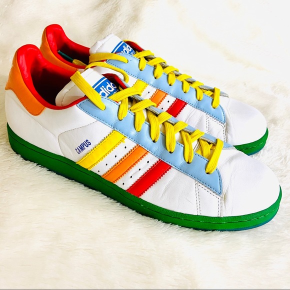 adidas Other - Adidas Campus Rainbow Multicolor White Sneakers